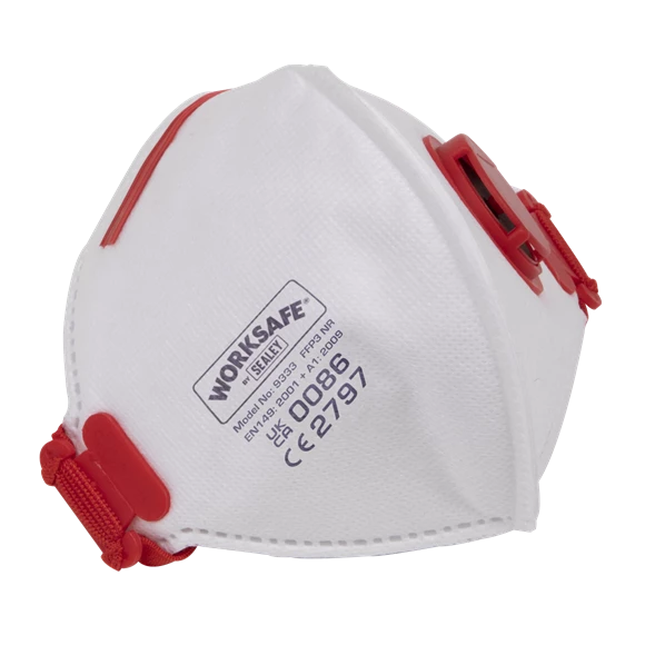 Sealey FFP3 Valved Fold Flat Mask - Pack Of 10 1 Sealey FFP3 Valved Fold Flat Mask - Pack Of 10