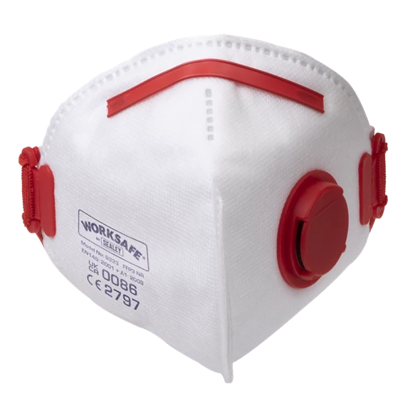 Sealey FFP3 Valved Fold Flat Mask - Pack Of 10 2 Sealey FFP3 Valved Fold Flat Mask - Pack Of 10 - Image 2