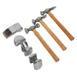Sealey 7pc Drop-Forged Panel Beating Set With Hickory Shafts