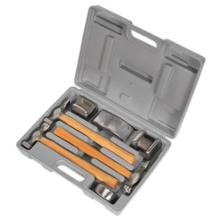 Sealey 7pc Drop-Forged Panel Beating Set With Hickory Shafts -Bodyshop Store CB507.V3 IN CASE PIC2