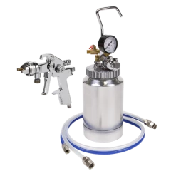 Sealey HVLP Pressure Pot System With Spray Gun & Hoses 1.7mm Set-Up
