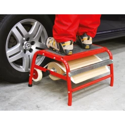 Sealey Masking Paper Dispenser Step-Up - 1 X 450mm Roll -Bodyshop Store MK64 ACT CLOSE UP STANDING ON STEP 1