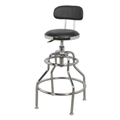 Sealey Pneumatic Workshop Stool With Adjustable Height Swivel Seat & Back Rest -Bodyshop Store SCR14.V2 PIC2 DFC0181341 1