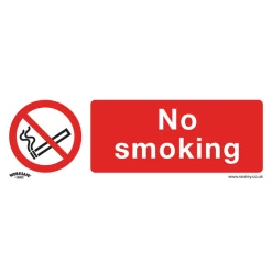 Sealey No Smoking - Prohibition Safety Sign - Self-Adhesive Vinyl - Pack Of 10