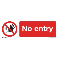 Sealey No Entry - Prohibition Safety Sign - Self-Adhesive Vinyl - Pack Of 10
