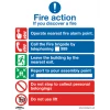 Sealey Fire Action With Lift - Safe Conditions Safety Sign - Rigid Plastic - Pack Of 10