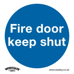 Sealey Fire Door Keep Shut Mandatory Safety Sign - Rigid Plastic - Pack Of 10