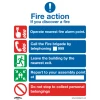 Sealey Fire Action Without Lift - Safe Conditions Safety Sign - Rigid Plastic