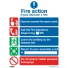 Sealey Fire Action Without Lift - Safe Conditions Safety Sign - Self-Adhesive Vinyl