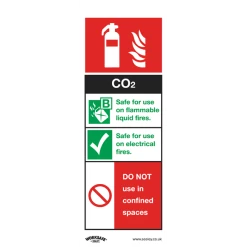 Sealey CO2 Fire Extinguisher - Safe Conditions Safety Sign - Rigid Plastic