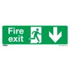 Sealey Fire Exit (Down) - Safe Conditions Safety Sign - Rigid Plastic