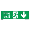 Sealey Fire Exit (Down) - Safe Conditions Safety Sign - Self-Adhesive Vinyl - Pack Of 10
