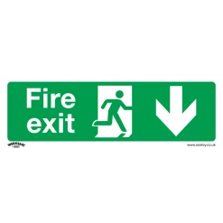 Sealey Fire Exit (Down) - Safe Conditions Safety Sign - Self-Adhesive Vinyl -Bodyshop Store SS22V1 DFC0861142 1