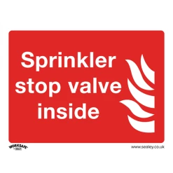 Sealey Sprinkler Stop Valve - Safe Conditions Safety Sign - Rigid Plastic
