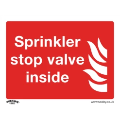 Sealey Sprinkler Stop Valve - Safe Conditions Safety Sign - Self-Adhesive Vinyl