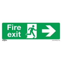 Sealey Fire Exit (Right) - Safe Conditions Safety Sign - Self-Adhesive Vinyl