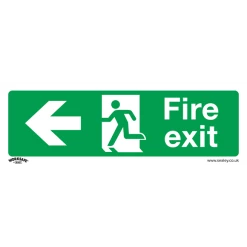 Sealey Fire Exit (Left) - Safe Conditions Safety Sign - Self-Adhesive Vinyl - Pack Of 10