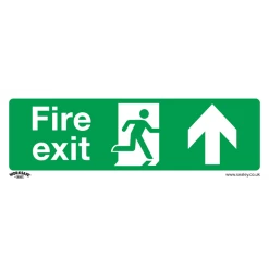 Sealey Fire Exit (Up) - Safe Conditions Safety Sign - Rigid Plastic - Pack Of 10