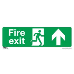 Sealey Fire Exit (Up) - Safe Conditions Safety Sign - Rigid Plastic