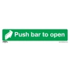 Sealey Push Bar To Open - Safe Conditions Safety Sign - Rigid Plastic - Pack Of 10