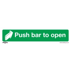 Sealey Push Bar To Open - Safe Conditions Safety Sign - Self-Adhesive Vinyl - Pack Of 10