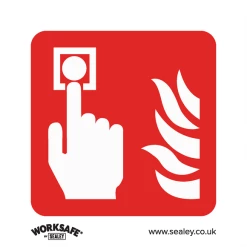 Sealey Fire Alarm Symbol - Safe Conditions Safety Sign - Self-Adhesive Vinyl