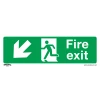 Sealey Fire Exit (Down Left) - Safe Conditions Safety Sign - Rigid Plastic