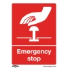 Sealey Emergency Stop - Safe Conditions Safety Sign - Self-Adhesive Vinyl