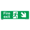 Sealey Fire Exit (Down Right) - Safe Conditions Safety Sign - Rigid Plastic