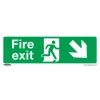 Sealey Fire Exit (Down Right) - Safe Conditions Safety Sign - Self-Adhesive Vinyl