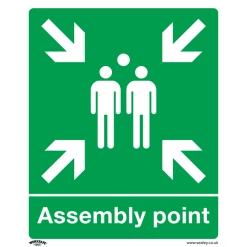 Sealey Assembly Point - Safe Conditions Safety Sign - Rigid Plastic - Pack Of 10