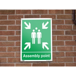 Sealey Assembly Point - Safe Conditions Safety Sign - Rigid Plastic -Bodyshop Store SS37P1 ACT IN USE DFC0875812 1