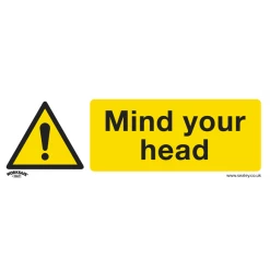 Sealey Mind Your Head - Warning Safety Sign - Self-Adhesive Vinyl
