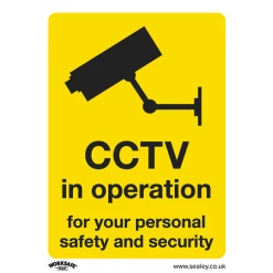 Sealey CCTV - Warning Safety Sign - Rigid Plastic