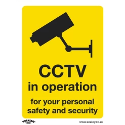 Sealey CCTV - Warning Safety Sign - Self-Adhesive Vinyl