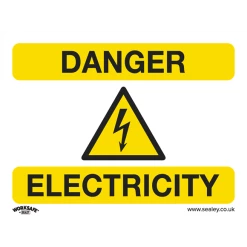 Sealey Danger Electricity - Warning Safety Sign - Self-Adhesive Vinyl - Pack Of 10