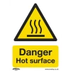 Sealey Danger Hot Surface - Warning Safety Sign - Self-Adhesive Vinyl - Pack Of 10