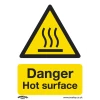 Sealey Danger Hot Surface - Warning Safety Sign - Self-Adhesive Vinyl