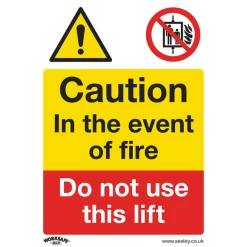 Sealey Caution Do Not Use Lift - Warning Safety Sign - Rigid Plastic - Pack Of 10