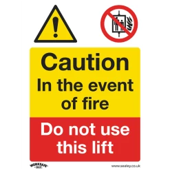Sealey Caution Do Not Use Lift - Warning Safety Sign - Self-Adhesive Vinyl - Pack Of 10