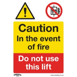 Sealey Caution Do Not Use Lift - Warning Safety Sign - Self-Adhesive Vinyl