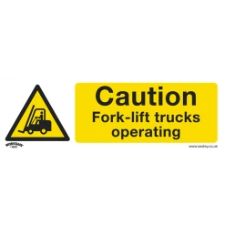 Sealey Caution Fork-Lift Trucks - Warning Safety Sign - Rigid Plastic