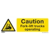 Sealey Caution Fork-Lift Trucks - Warning Safety Sign - Self-Adhesive Vinyl - Pack Of 10