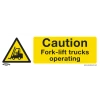 Sealey Caution Fork-Lift Trucks - Warning Safety Sign - Self-Adhesive Vinyl