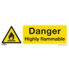 Sealey Danger Highly Flammable - Warning Safety Sign - Rigid Plastic
