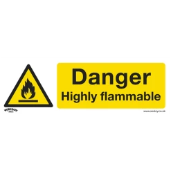 Sealey Danger Highly Flammable - Warning Safety Sign - Rigid Plastic
