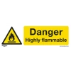 Sealey Danger Highly Flammable - Warning Safety Sign - Self-Adhesive Vinyl