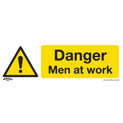 Sealey Danger Men At Work - Warning Safety Sign - Rigid Plastic - Pack Of 10