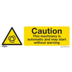 Sealey Caution Automatic Machinery - Warning Safety Sign - Rigid Plastic - Pack Of 10