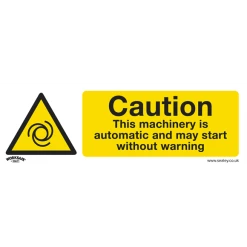 Sealey Caution Automatic Machinery - Warning Safety Sign - Rigid Plastic